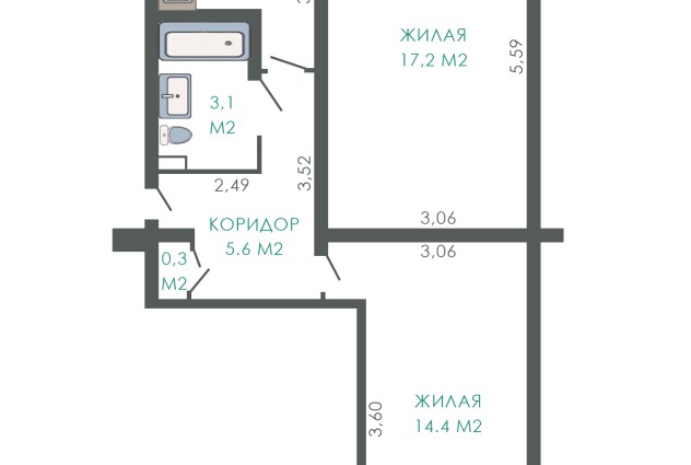 Фото 2-комнатная квартира с современным ремонтом у Комаровки. Куйбышева 81 — 23