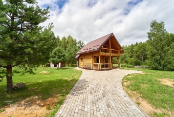 Фотография - Деревянный дом в живописном месте, окруженном соснами