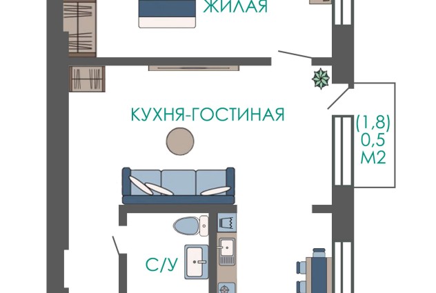 Фото Кирпичная 2-комнатная квартира возле метро «Партизанская», ул. Филатова 19 — 27