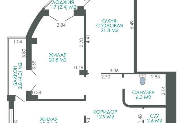 Фото Трёхкомнатная квартира в престижном жилом комплексе Славянский квартал — 25