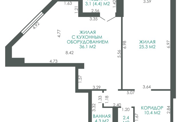 Фото 2-к квартира в каркасно-блочном доме 2020 г. п. по ул. Богдановича, 132 — 35