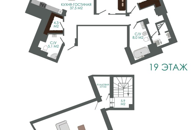 Фото Квартира с террасой с видом на Немигу — 81