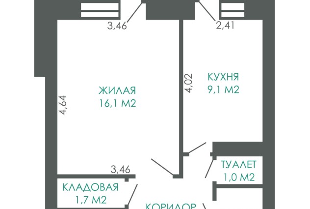 Фото 1-комнатная квартира в кирпичном доме по ул. Лобанка, 109 — 33