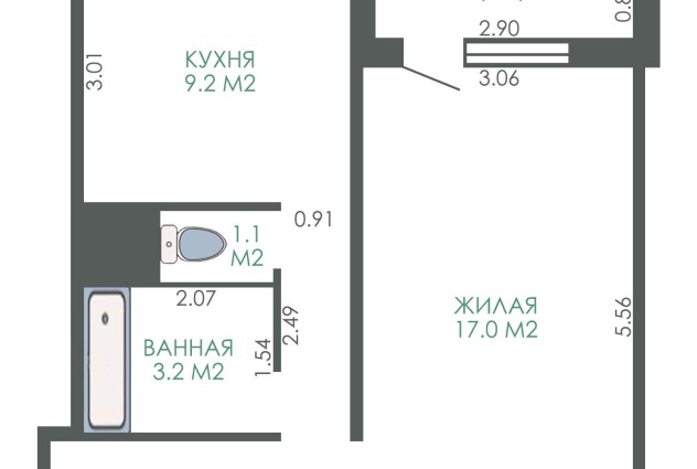 Фото 1-к. квартира в тихом месте по адресу Боровляны, ул. Александрова д.1 — 27