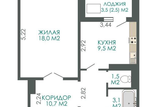 Фото Просторная 1-комнатная квартира на Тимошенко — 41