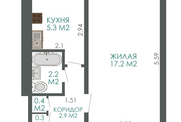 Фото Продается 1-комнатная квартира возле ст.м. «Уручье» — 25