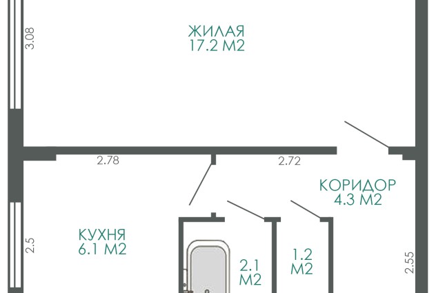 Фото Продается 1-комнатная квартира рядом с Комсомольским озером! — 35