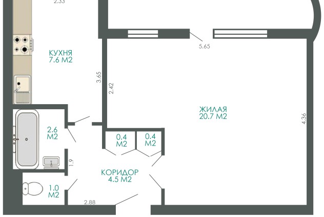 Фото Квартира 43,5 м² в центре Минска, ул. Короля, 19 — 43