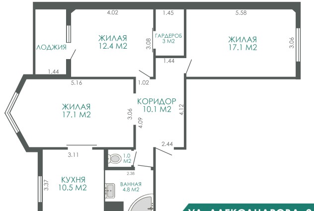 Фото Просторная 3к квартира с ремонтом в аг. Лесном — 49