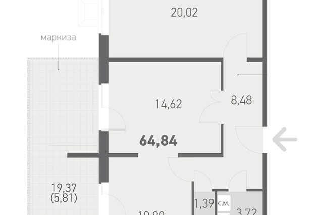 Фото 2-комнатная квартира в новостройке в ЖК Новая Боровая в квартале Центральный парк — 3