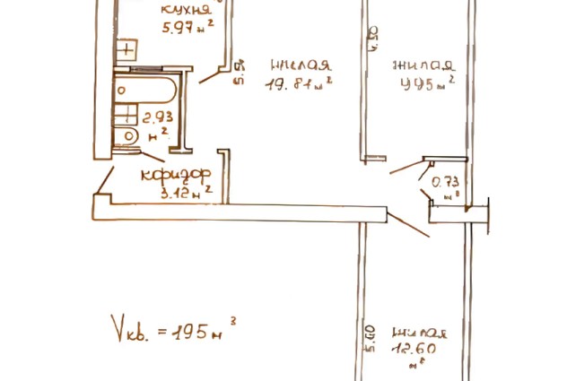 Фото 3-к квартира в кирпичном доме. 600 м до ст.м. Партизанская. — 37