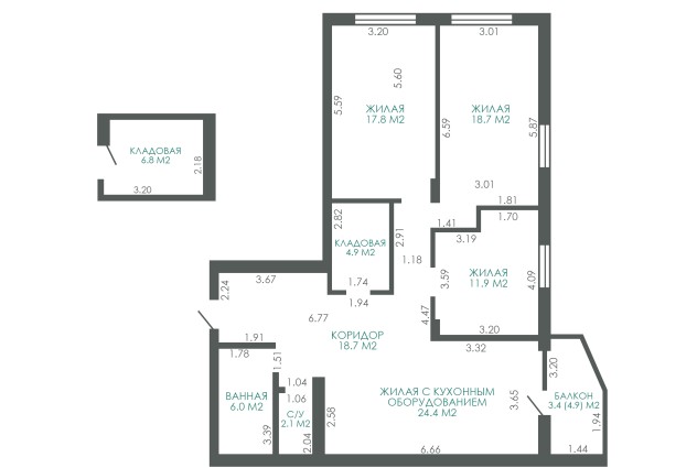 Фото 4-комнатная квартира в ЖК комфорт-класса Левада — 65