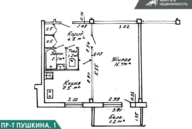 Фото Аренда 1-комнатной квартиры по адресу проспект Пушкина, 1  — 39