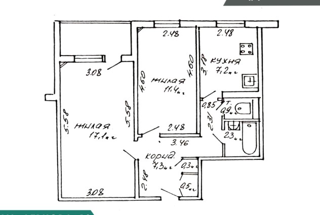 Фото Квартира с ремонтом по ул. Левкова, 13 рядом с метро — 55
