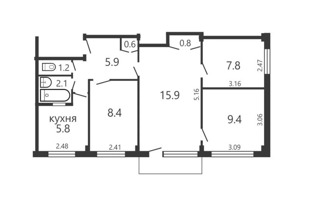 Фото 4-комнатная квартира рядом с метро «Пушкинская»! — 59