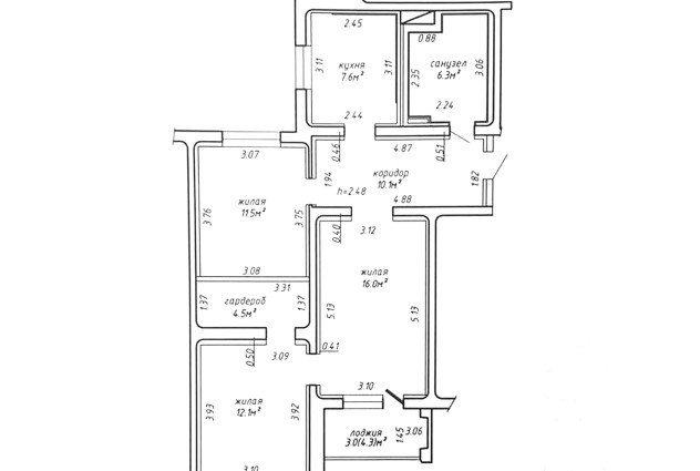 Фото 3-комнатная квартира с отличным ремонтом ул. Люцинская, 11 — 55