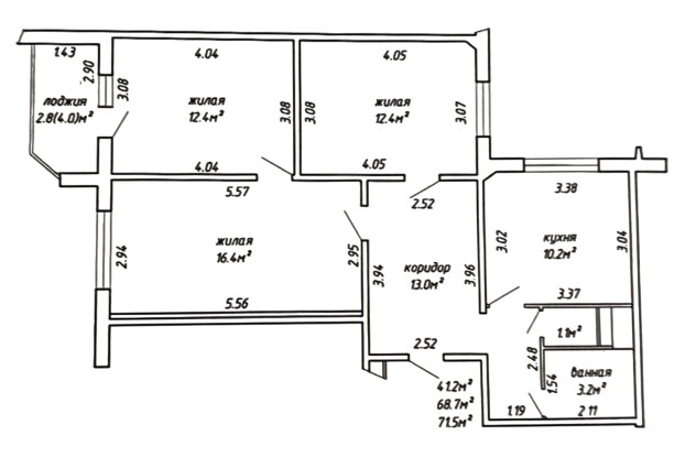 Фото 3-х комнатная квартира рядом с метро. — 43
