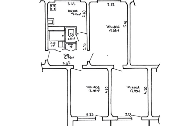 Фото Просторная 3-комнатная квартира недалеко от метро  — 39