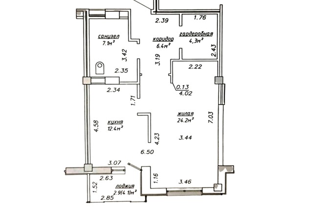 Фото 1-комн. квартира улучшенной планировки площадью 57.3 м2 по СНБ. — 33