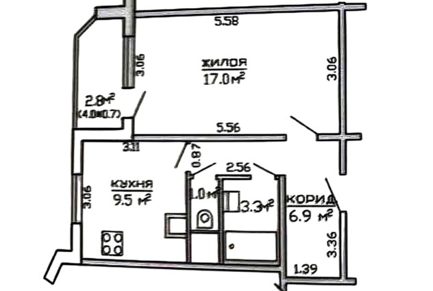 Фото 1-комнатная квартира в тихом районе по адресу ул. Скрипникова, 3 — 39
