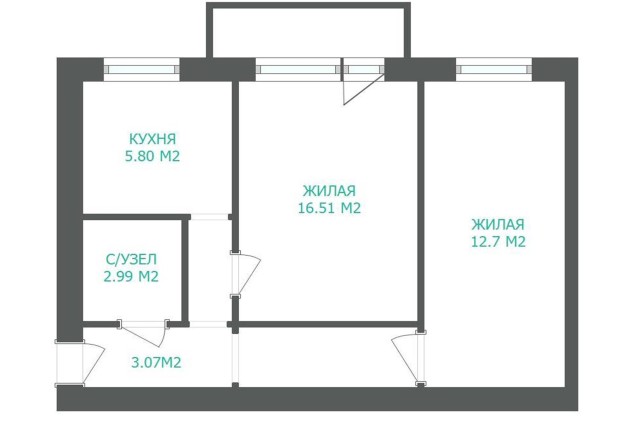 Фото 2-х комнатная квартира с отличным ремонтом!  — 47