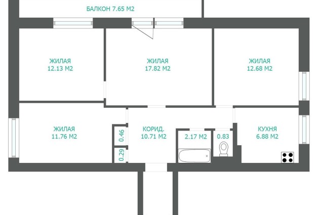 Фото 4-комнатная квартира в центре города.  — 7