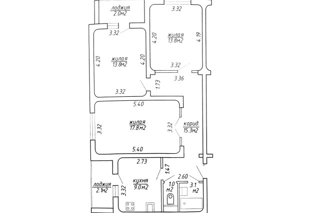 Фото Продается 3комн. квартира у метро Каменная горка: Лобанка 32 — 45