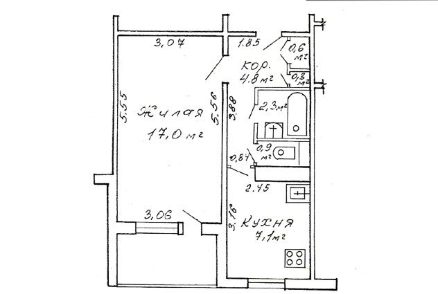 Фото 1-ком квартира с ремонтом в Уручье — 39