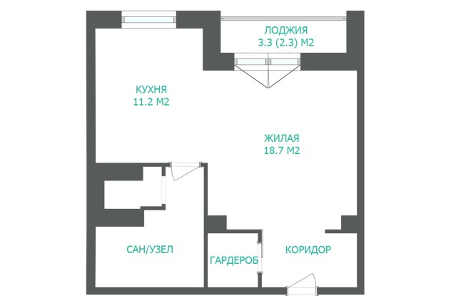 Фото Просторная студия с панорамным видом в мкр. Лебяжий, ул. Мястровская 12. — 61