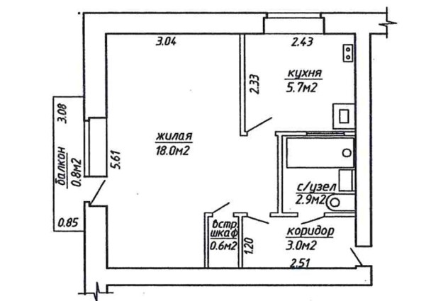 Фото 1 ком. квартира между Севастопольским парком и парком Челюскинцев. — 49