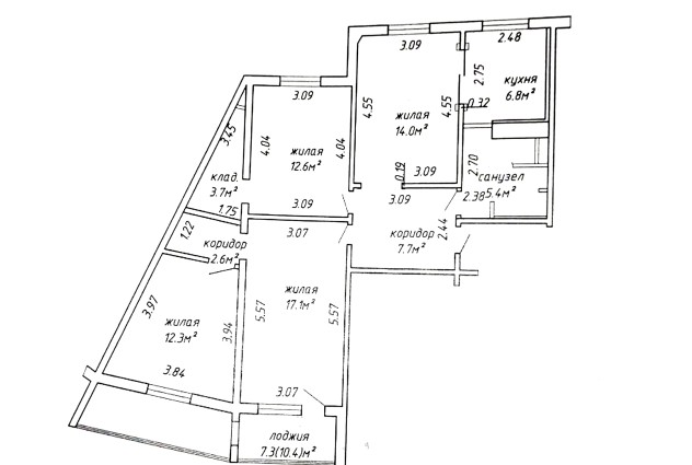 Фото 4-комнатная квартира с отличным ремонтом ул. Парниковая, 9 — 51