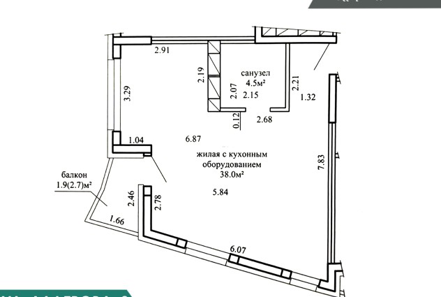 Фото 2-комнатная с отличным ремонтом на 24-м этаже — 57