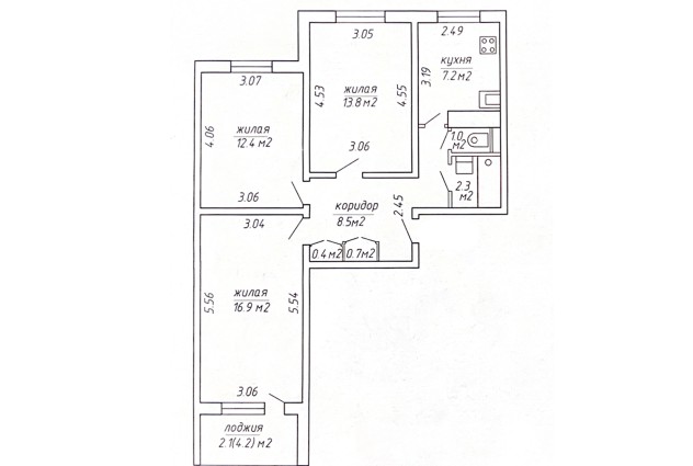 Фото 3-ком. квартира с ремонтом около метро Кунцевщина — 51
