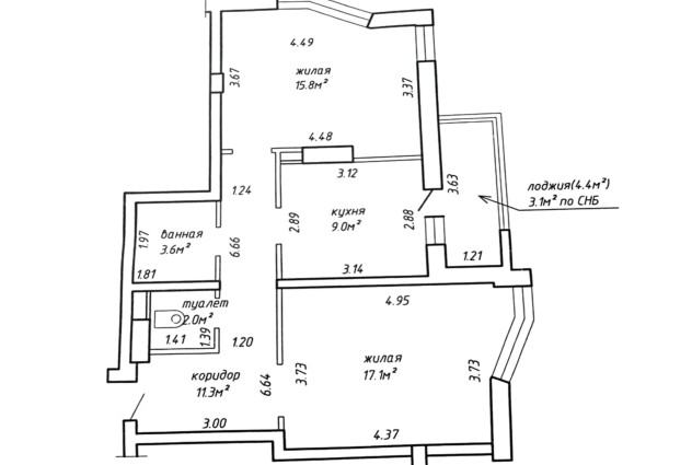 Фото 2-комнатная квартира с отличным ремонтом ул. Бумажкова 37А — 89