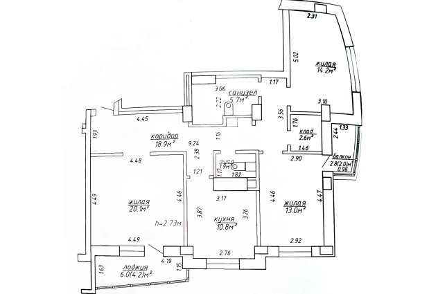Фото 3-комнатная квартира с ремонтом в Степянке. — 59