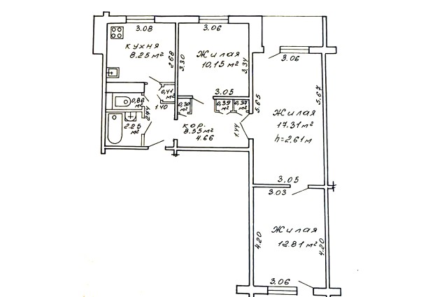 Фото Продаётся 3-комнатная квартира по адресе ул. Асаналиева, 4 — 51