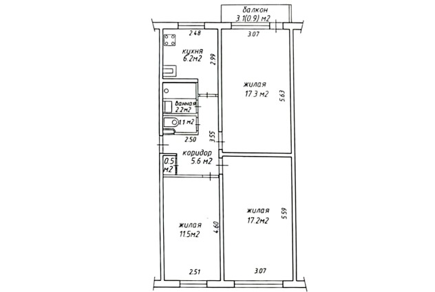 Фото 3-х комнатная квартира на ул. Надеждинской  — 43