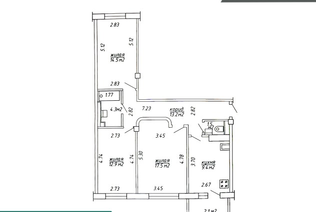 Фото Аренда! Трехкомнатная квартира, 5 мин до метро «Кунцевщина». — 39