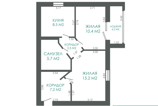 Фото 2-х комнатная квартира в кирпичном доме по адресу: ул. Кижеватова 7/2 — 49
