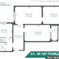 Малое фото - Просторная 3к квартира, 3 остановки до ст.м. Уручье — 54